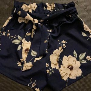 Floral blue shorts